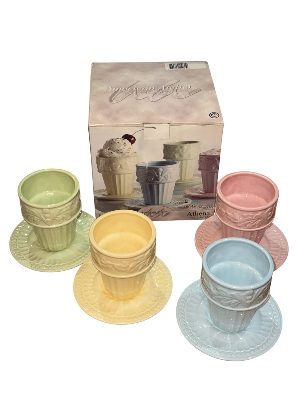American Atelier ice cream/gelato serving set 8 piece multicolor NIB